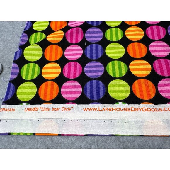 Lakehouse Dry Goods Little Inner Circle Fabric 15"x44" Striped Dots Multicolor C - Picture 3 of 7